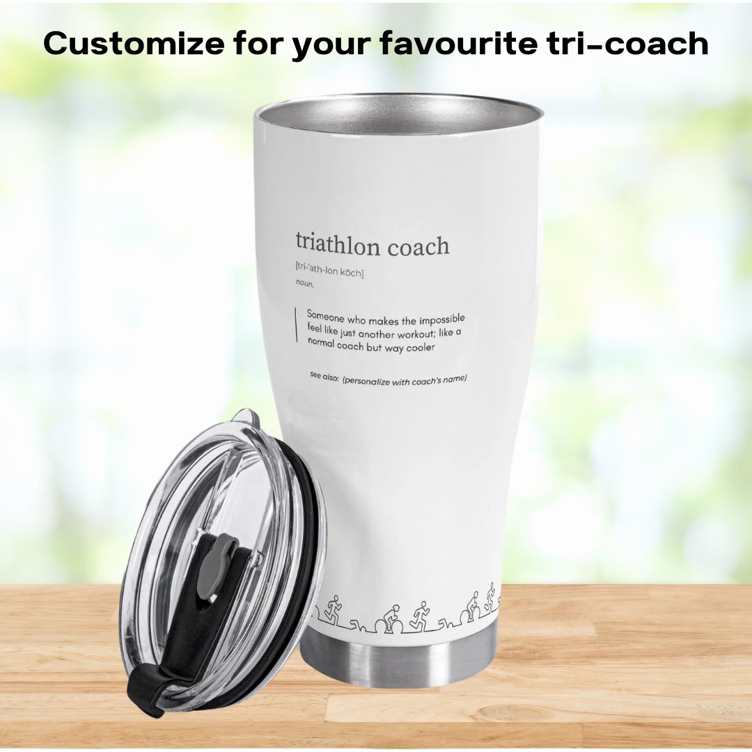 Customizable Tri Coach 3D Personalized Stainless Steel Tumbler 30oz Cup - Element Tri & Bicycle Works