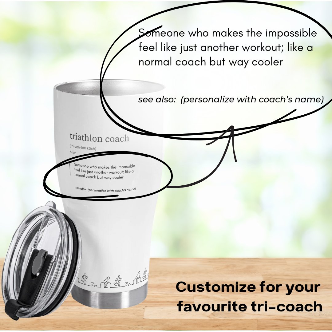 Customizable Tri Coach 3D Personalized Stainless Steel Tumbler 30oz Cup - Element Tri & Bicycle Works