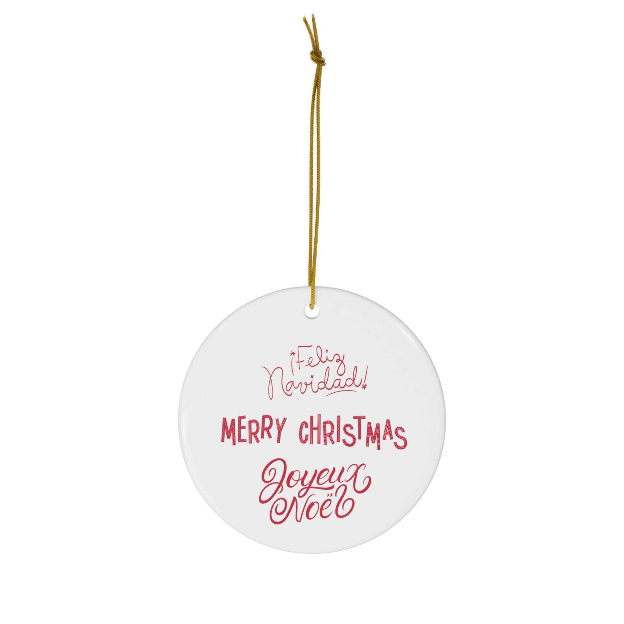 "Dashing Through The Snow" Skis Line Art Christmas Ornament Line Art For Skiier with Garland - Element Tri & Bicycle Works