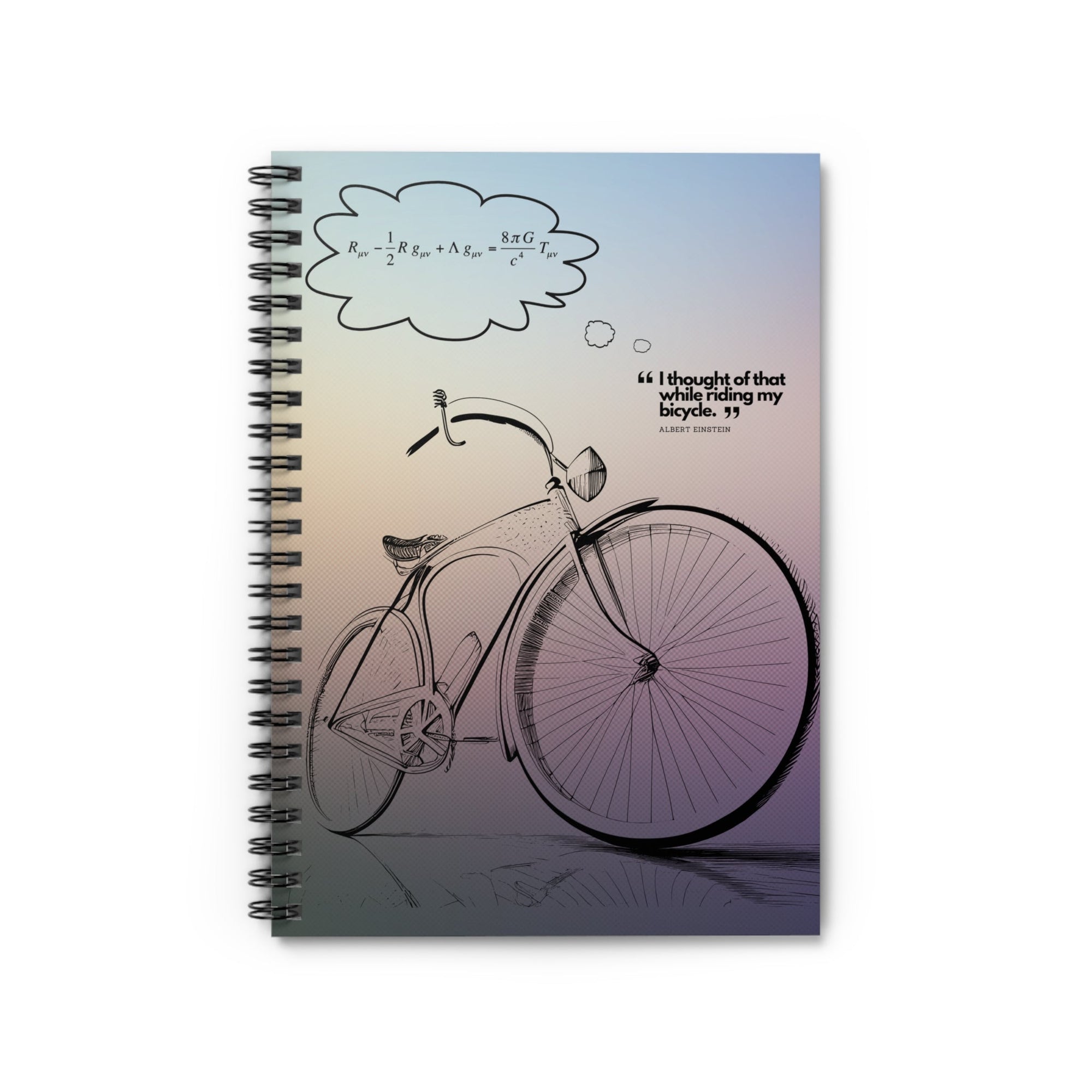 Einstein Quote Spiral Notebook for Cyclist Journal Colour Wheel Print Notebook Gift for Cyclist Christmas Gift Bicycle Notebook - Element Tri & Bicycle Works