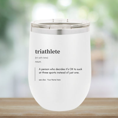 Fun and Unique Wine Tumblers for Triathletes - Customize the Name - Element Tri & Bicycle Works