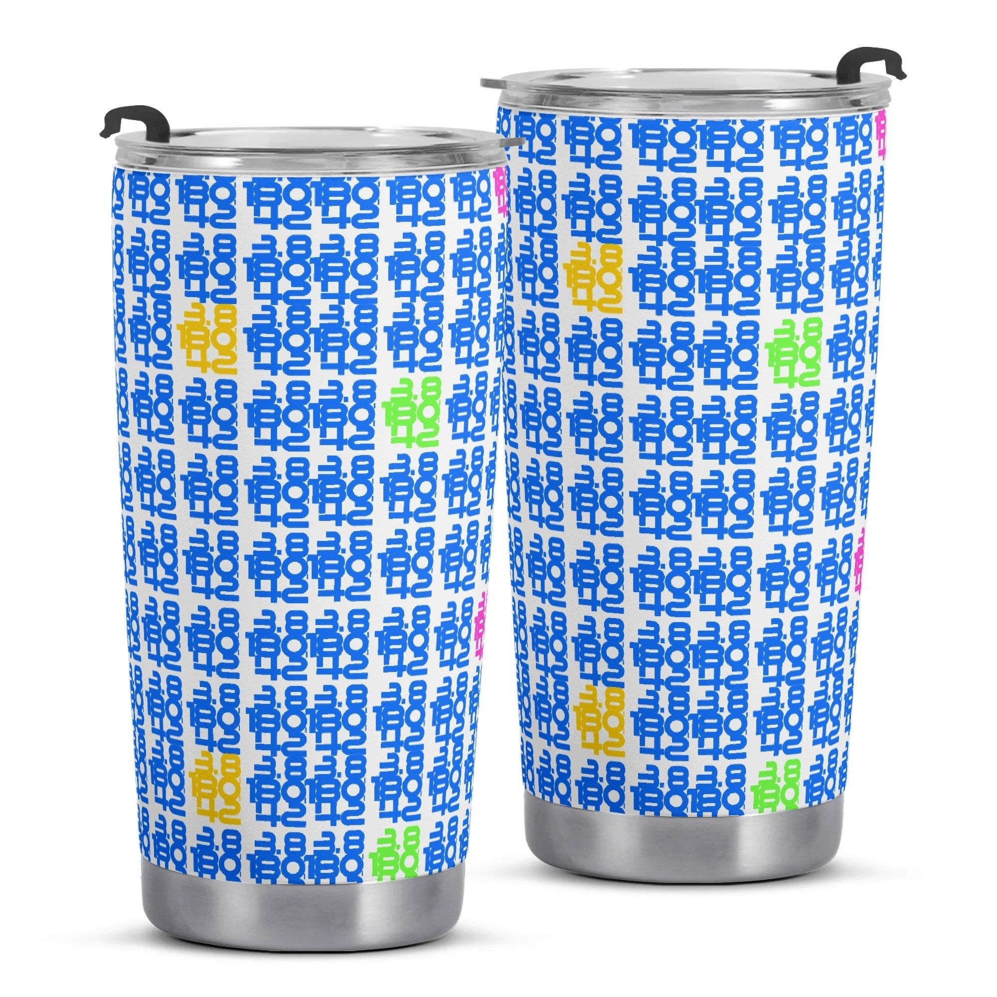 Go Long Iron Plaid Print - Stainless Steel 20oz Car Tumbler - Element Tri & Bicycle Works