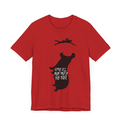 Hippos Kill More Than Sharks - Open Water Swim Unisex Jersey Short Sleeve Tee - Element Tri & Bicycle Works