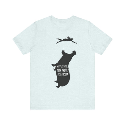 Hippos Kill More Than Sharks - Open Water Swim Unisex Jersey Short Sleeve Tee - Element Tri & Bicycle Works