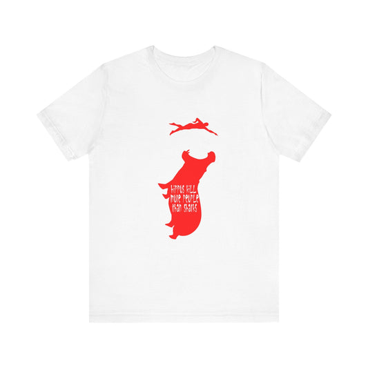 Hippos Kill More Than Sharks - Open Water Swim Unisex Jersey Short Sleeve Tee - Element Tri & Bicycle Works