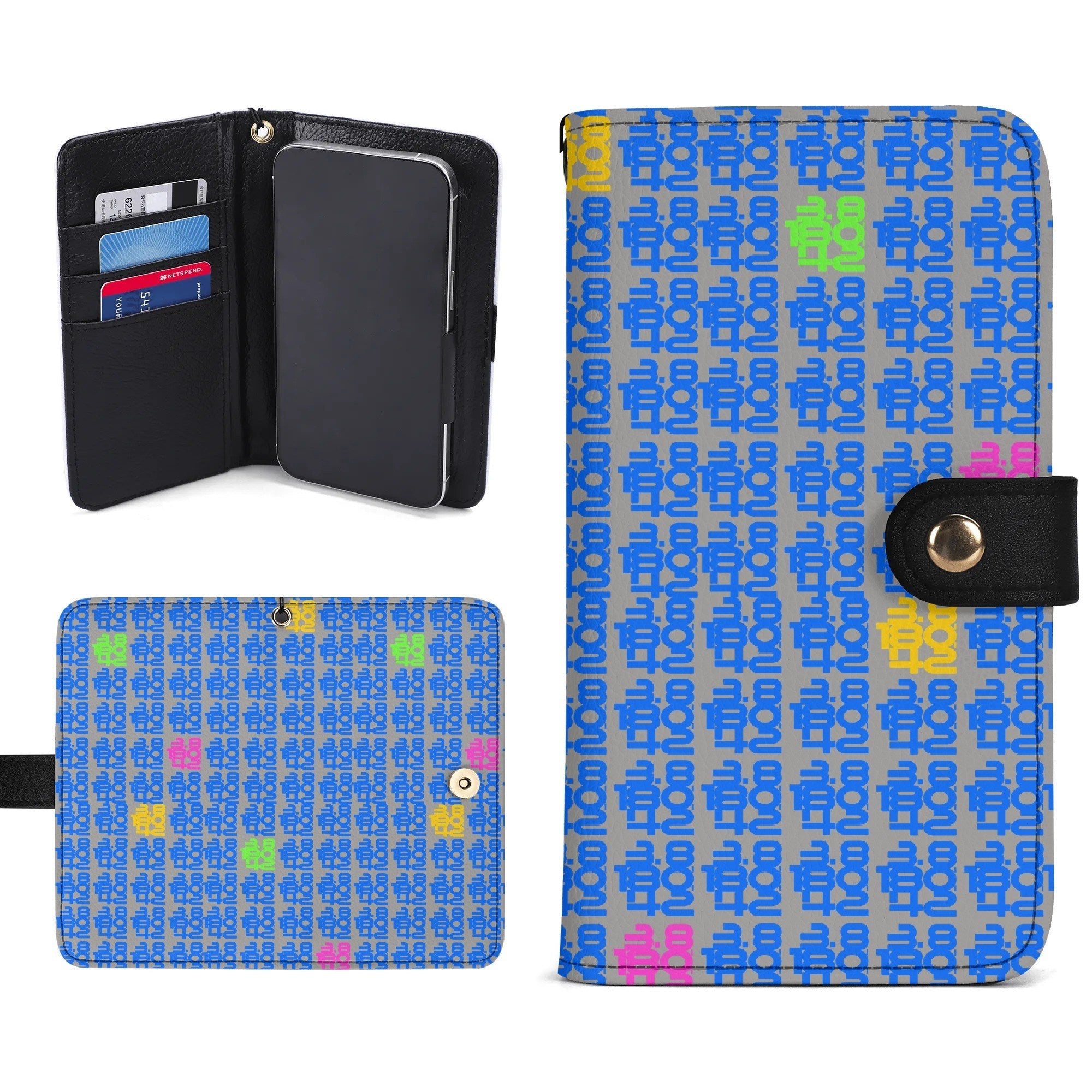 IronPlaid – PU Leather Flip Phone Wallet Case (Black Interior) - Element Tri & Bicycle Works