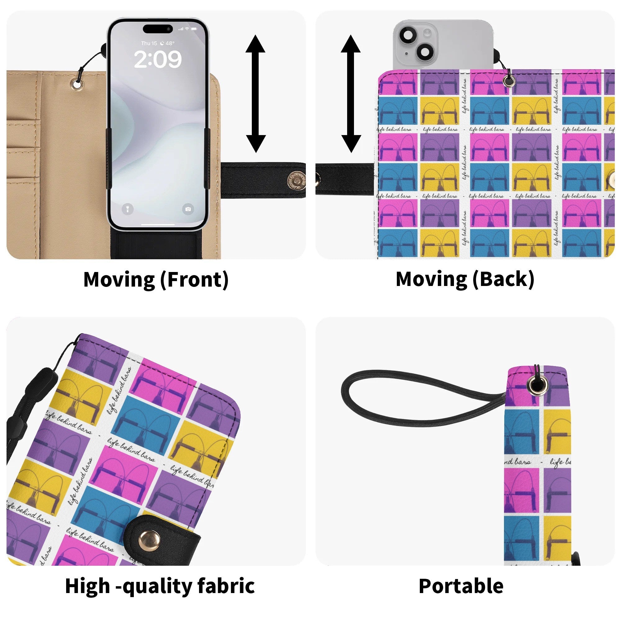 Life Behind Bars – PU Leather Flip Phone Wallet Case - Element Tri & Bicycle Works