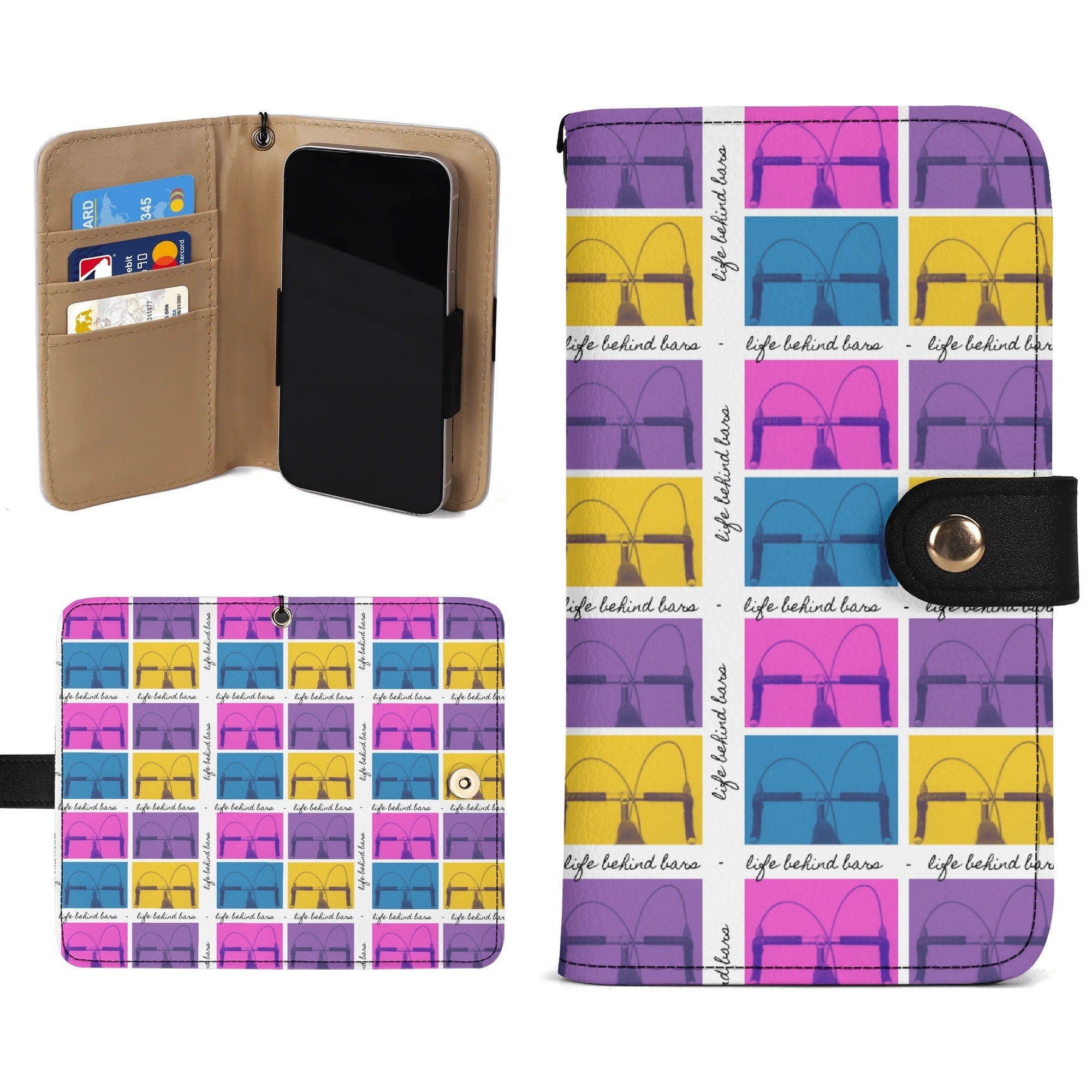 Life Behind Bars – PU Leather Flip Phone Wallet Case - Element Tri & Bicycle Works