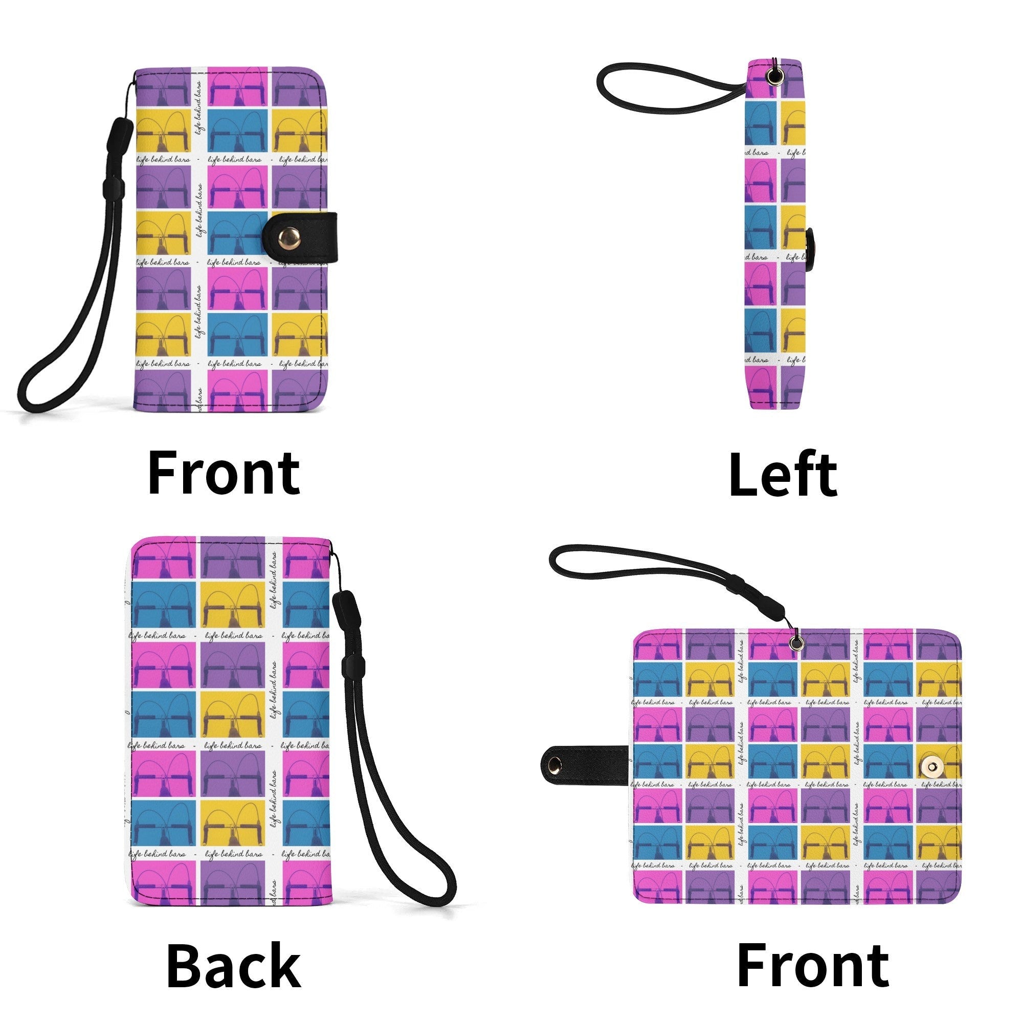 Life Behind Bars – PU Leather Flip Phone Wallet Case (Black Interior) - Element Tri & Bicycle Works