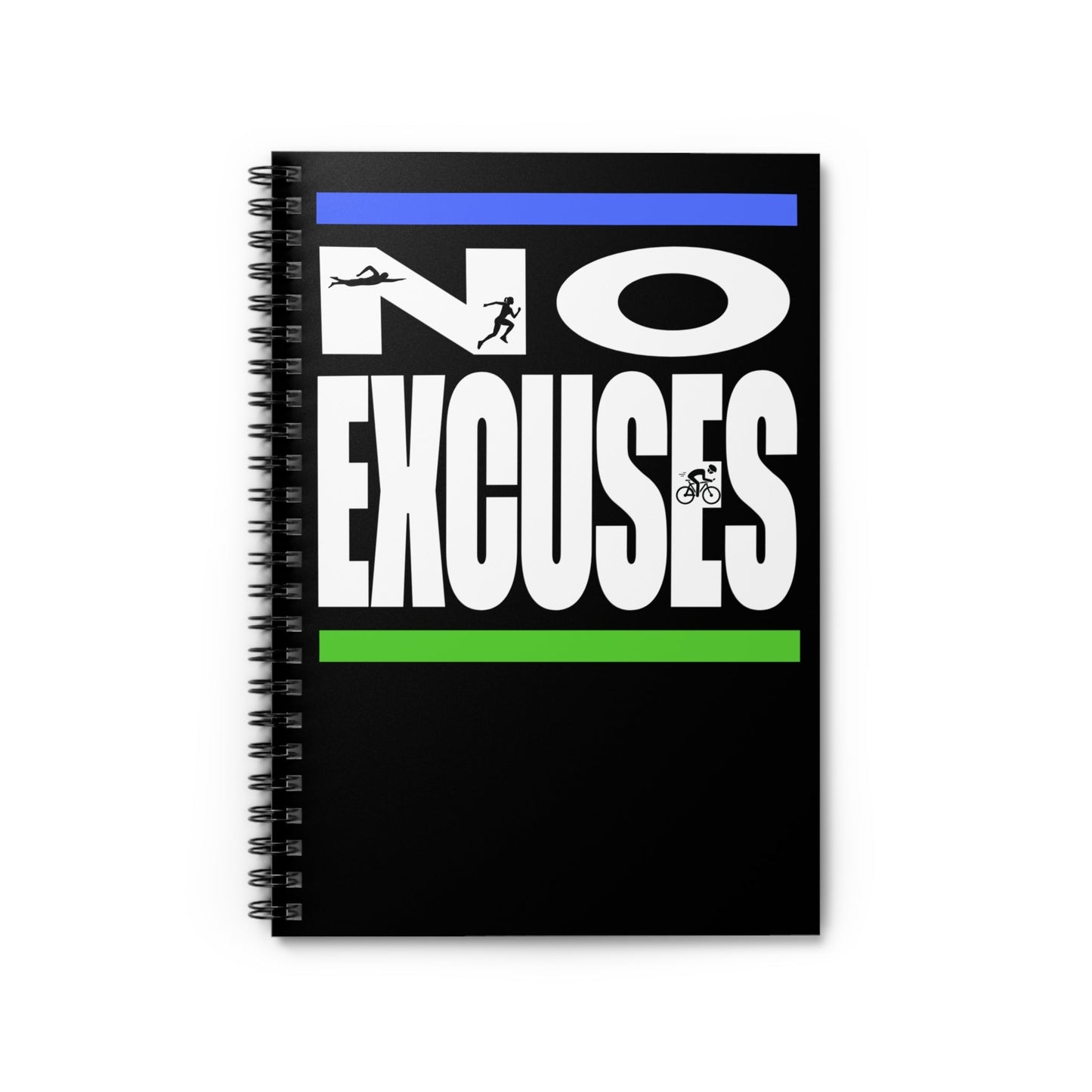 No Excuses Triathlon Spiral Notebook for Triathlete Journal Gift for Christmas Gift Triathlon Training Notebook Gift for Triathlon - Element Tri & Bicycle Works