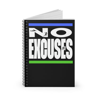 No Excuses Triathlon Spiral Notebook for Triathlete Journal Gift for Christmas Gift Triathlon Training Notebook Gift for Triathlon - Element Tri & Bicycle Works