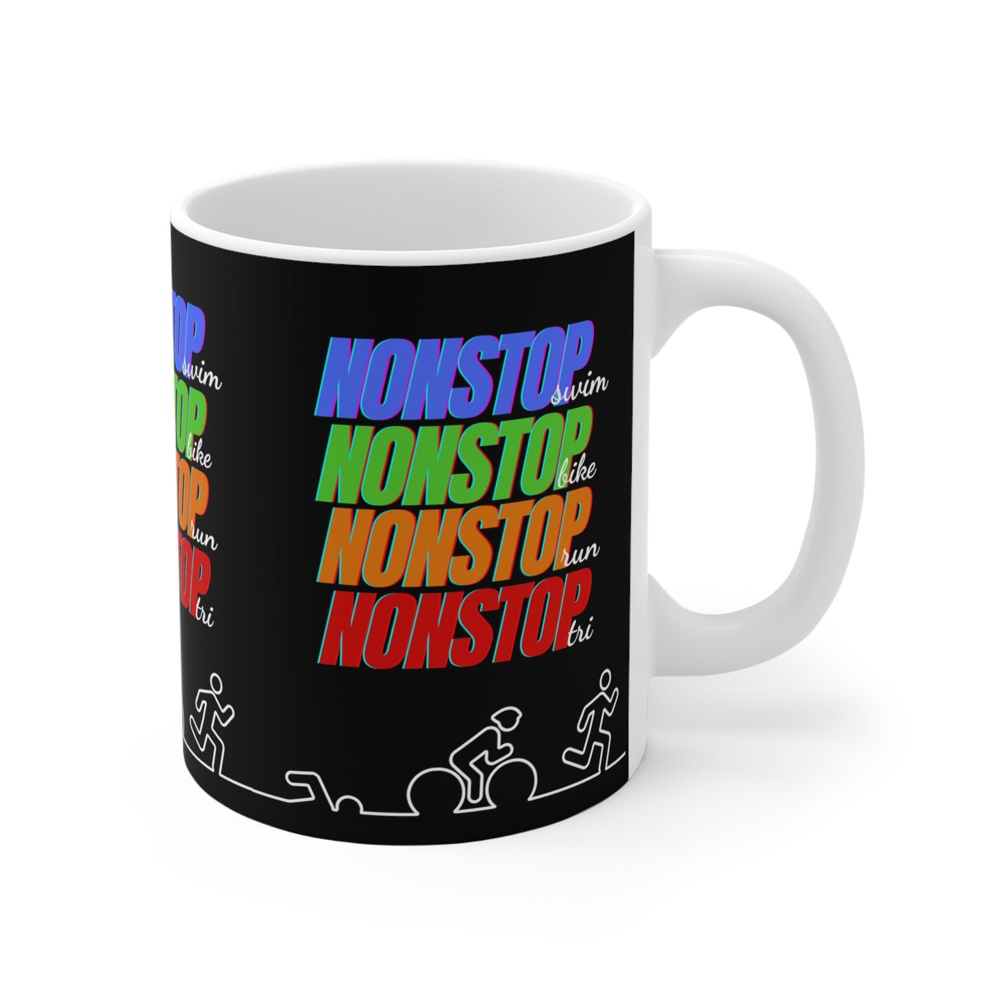 Non-Stop Triathlon Mug Gift For Triathlete Swim Bike Run Gift - Element Tri & Bicycle Works