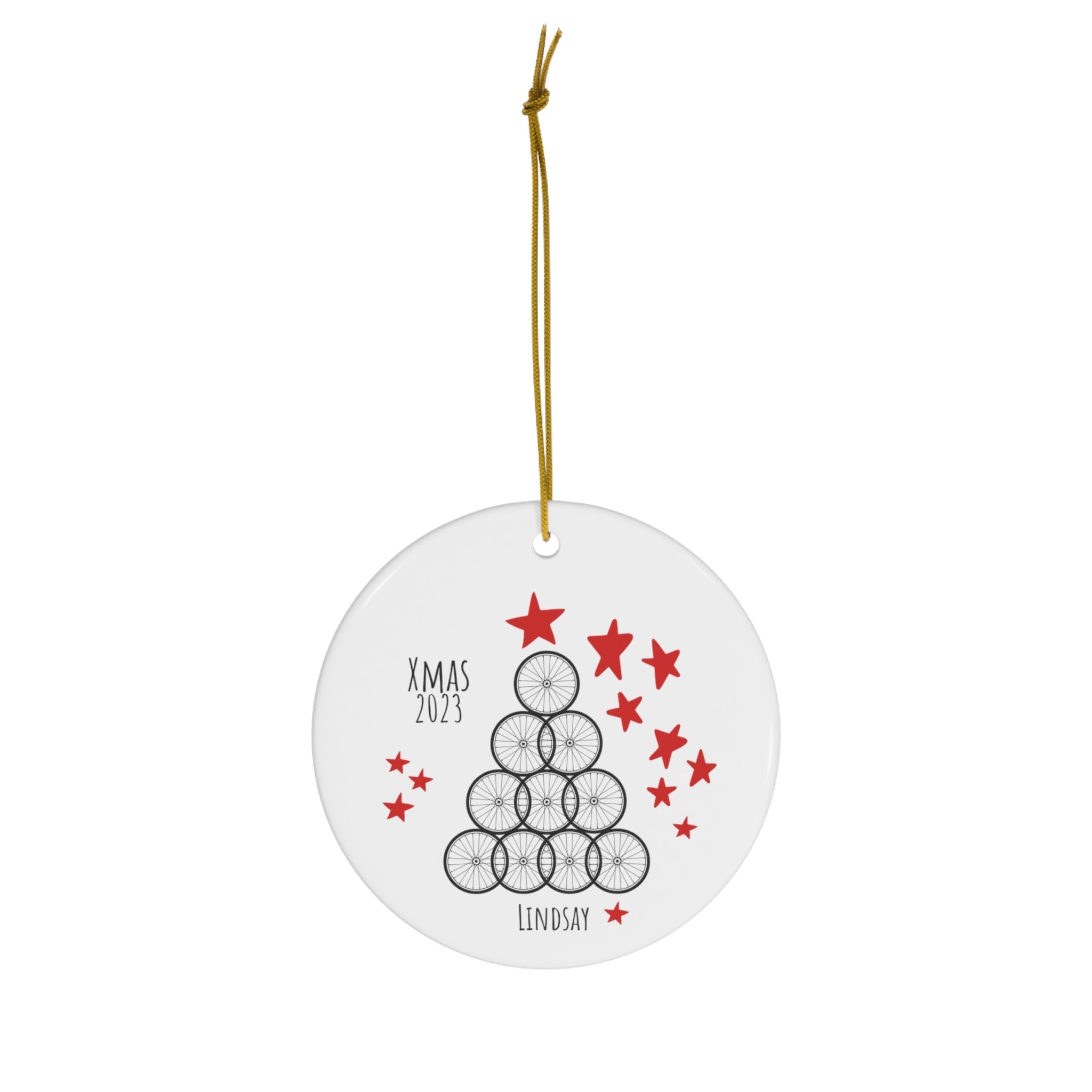 Personalized Christmas Ornament for Cyclist or Triathlete - Race Keepsake Celebration - Element Tri & Bicycle Works