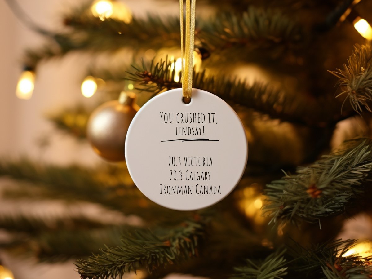 Personalized Christmas Ornament Snowflake Fun To Ride Gift For Cyclist or Triathlete - Element Tri & Bicycle Works