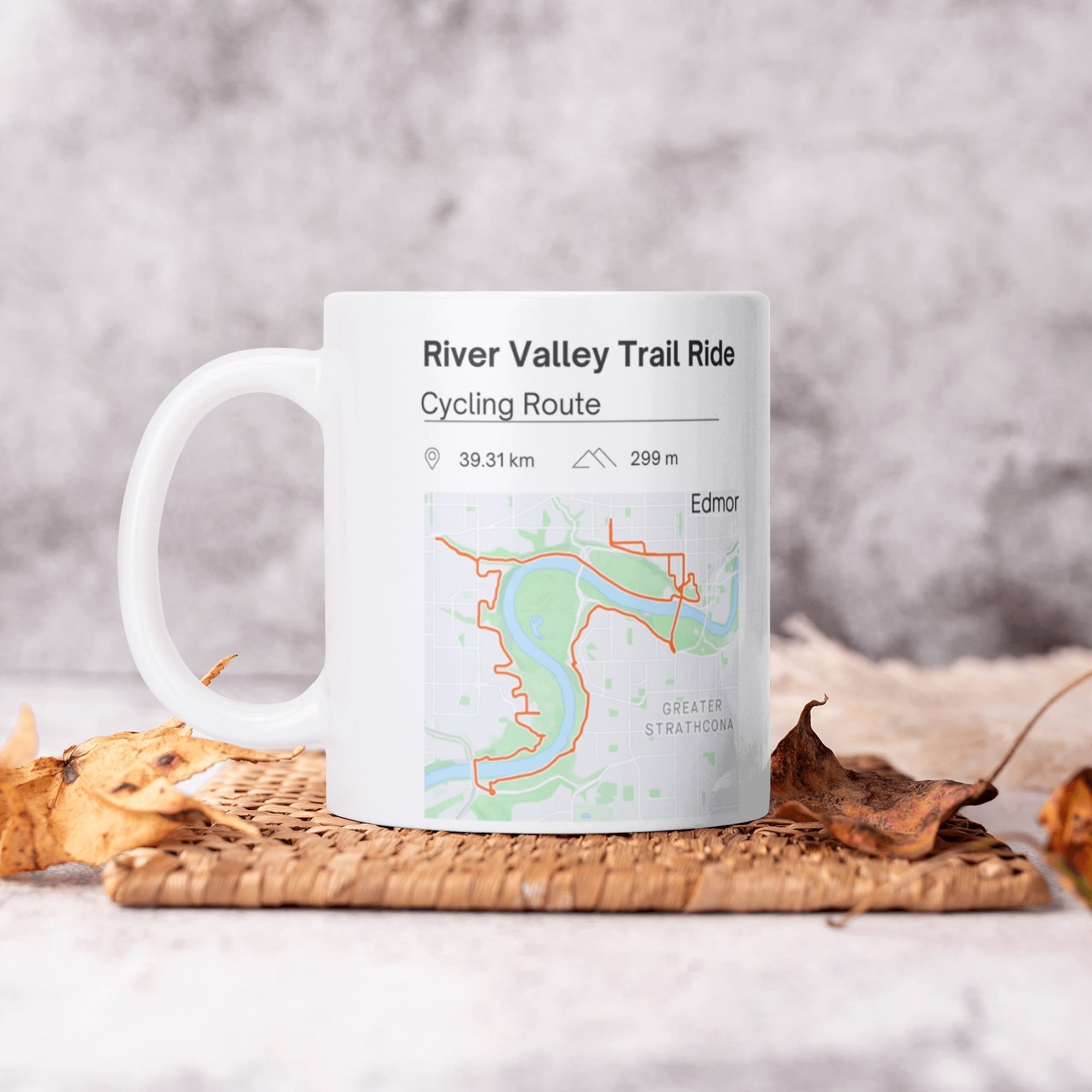 Personalized Gift: Mug for Triathlete or Cyclist With Your Own Strava Route - Element Tri & Bicycle Works