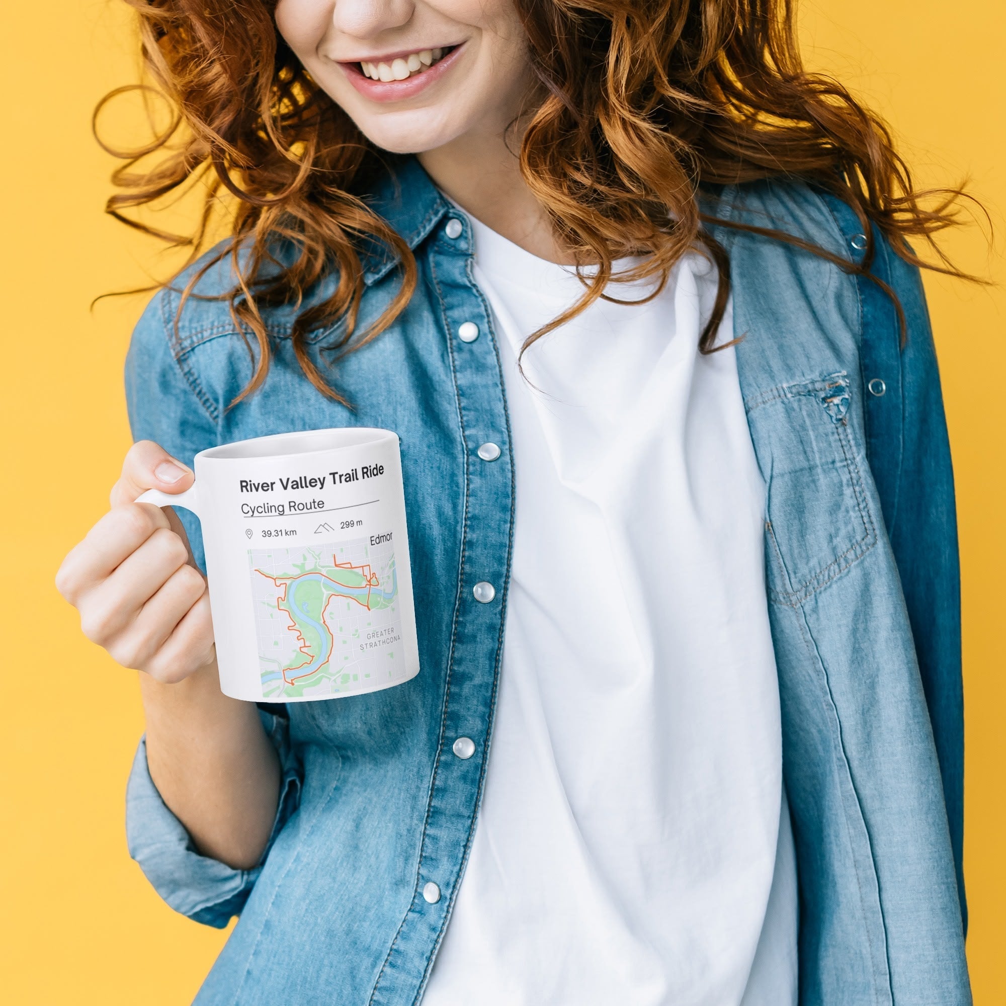 Personalized Gift: Mug for Triathlete or Cyclist With Your Own Strava Route - Element Tri & Bicycle Works