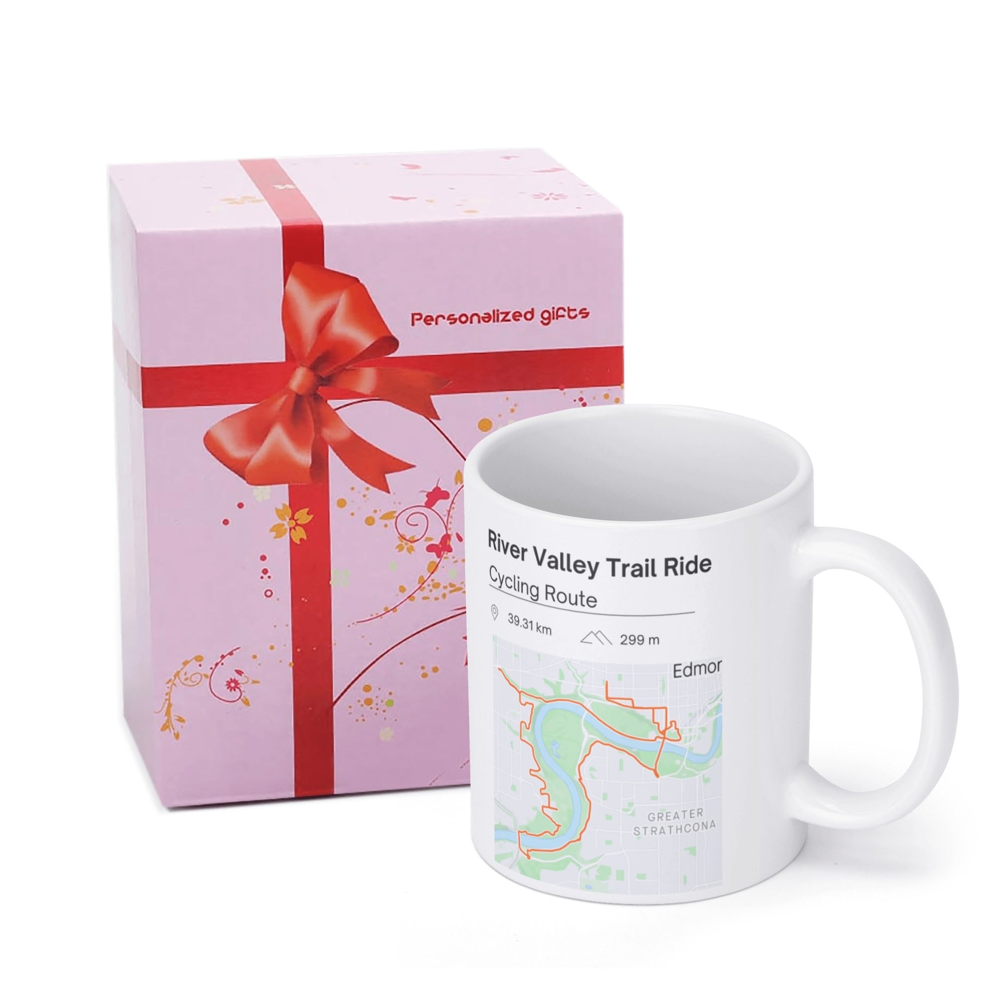 Personalized Gift: Mug for Triathlete or Cyclist With Your Own Strava Route - Element Tri & Bicycle Works