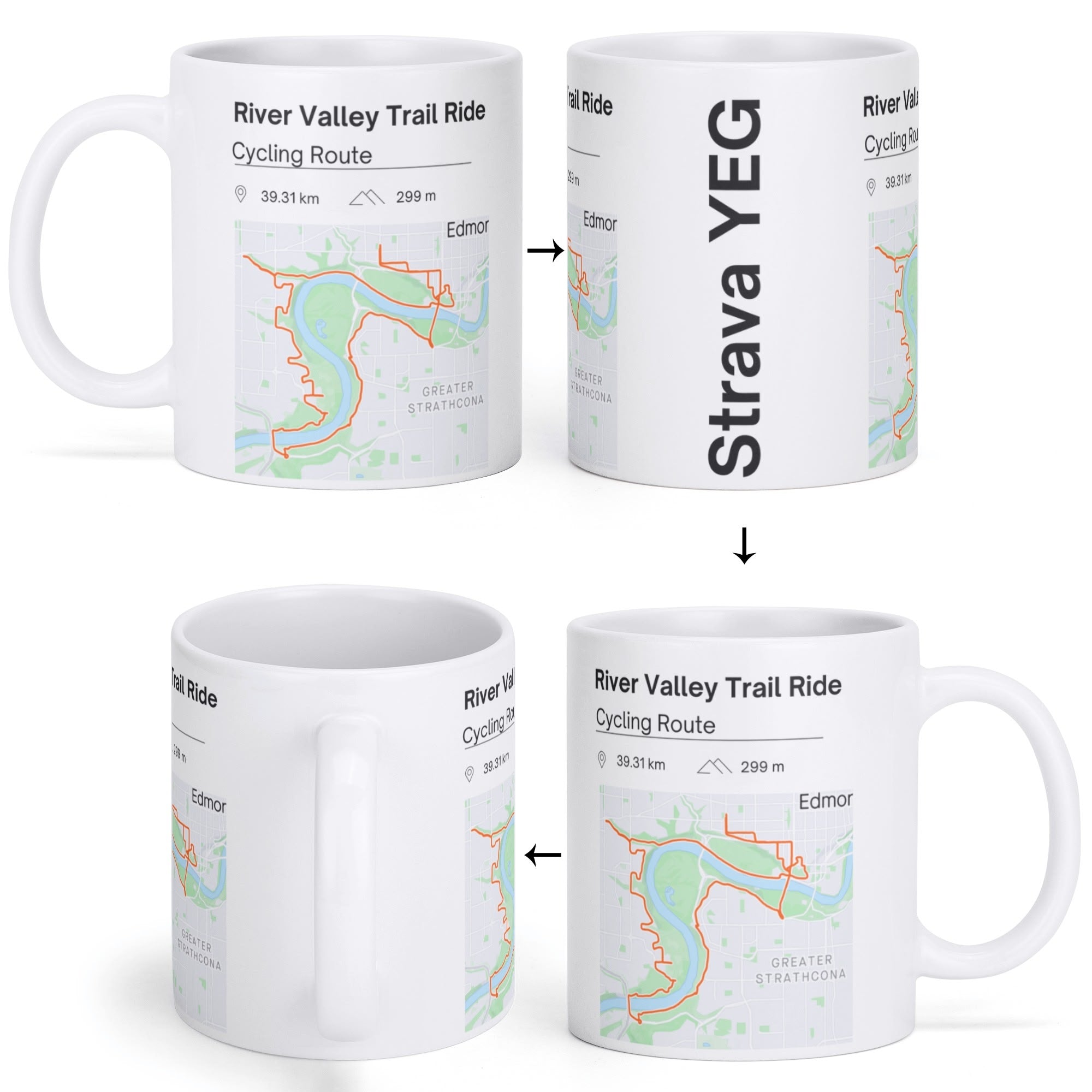 Personalized Gift: Mug for Triathlete or Cyclist With Your Own Strava Route - Element Tri & Bicycle Works