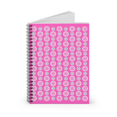 Pink Spiral Notebook for Cyclist Journal Colour Wheel Print Notebook Gift for Cyclist Christmas Gift Bicycle Notebook - Element Tri & Bicycle Works