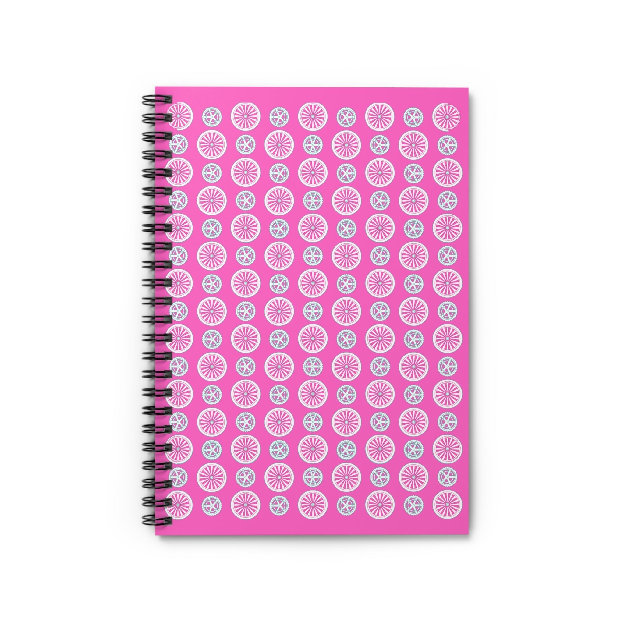 Pink Spiral Notebook for Cyclist Journal Colour Wheel Print Notebook Gift for Cyclist Christmas Gift Bicycle Notebook - Element Tri & Bicycle Works