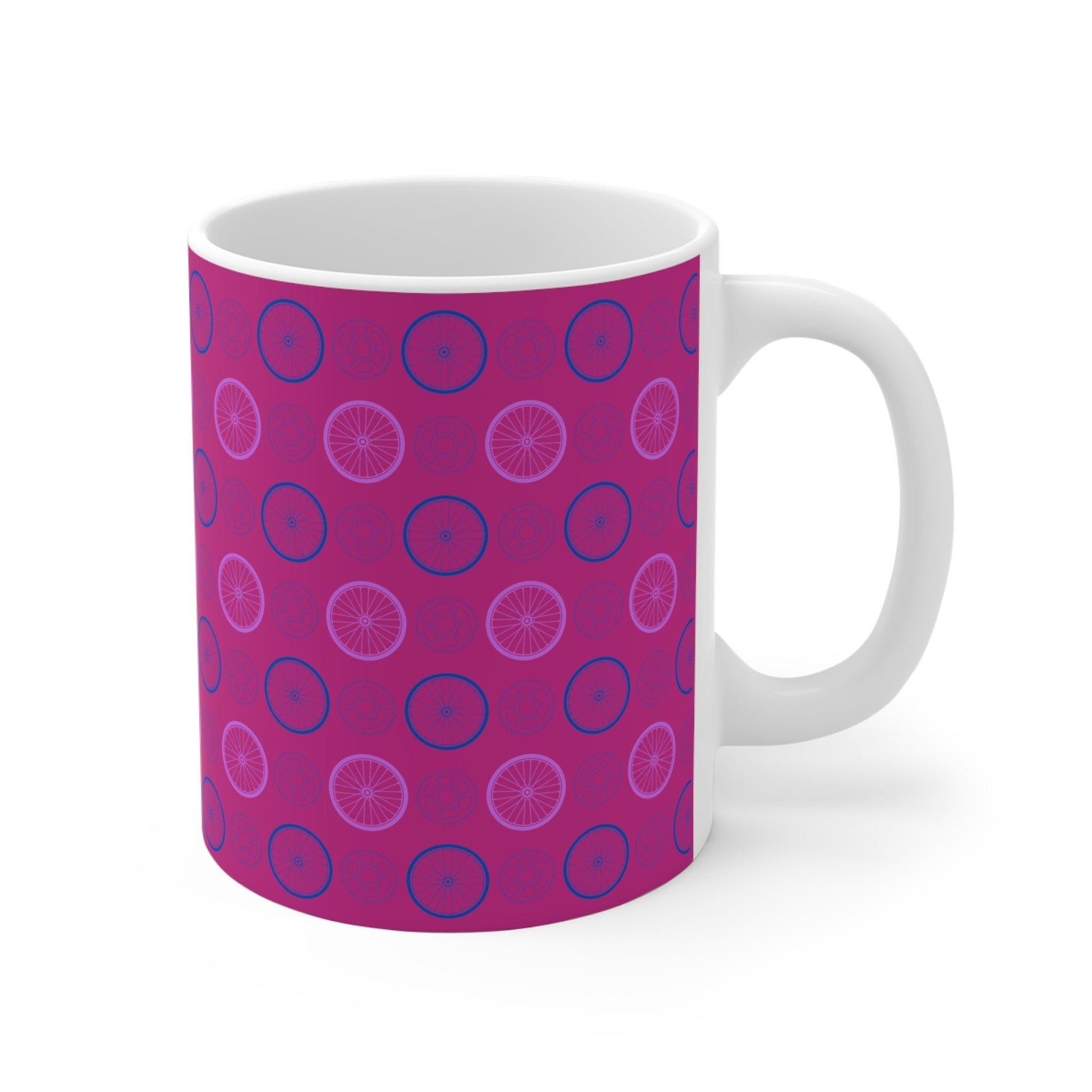 Spinning Wheels Pink Mug Gift for Cyclist Christmas Gift Pink Mug for Cyclist Gift - Element Tri & Bicycle Works