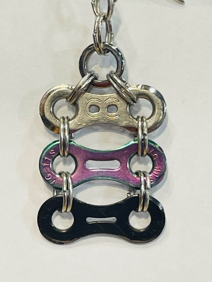 Stacked Tri-Colour Chain Link Earring - Element Tri & Bicycle Works