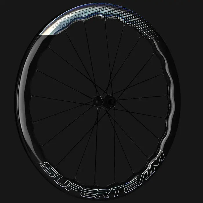 SuperTeam Classic PRO D28 50mm Carbon Disc Wheelset – Shine Decals - Element Tri & Bicycle Works