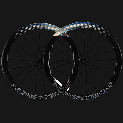 SuperTeam Classic PRO D28 50mm Carbon Disc Wheelset – Shine Decals - Element Tri & Bicycle Works