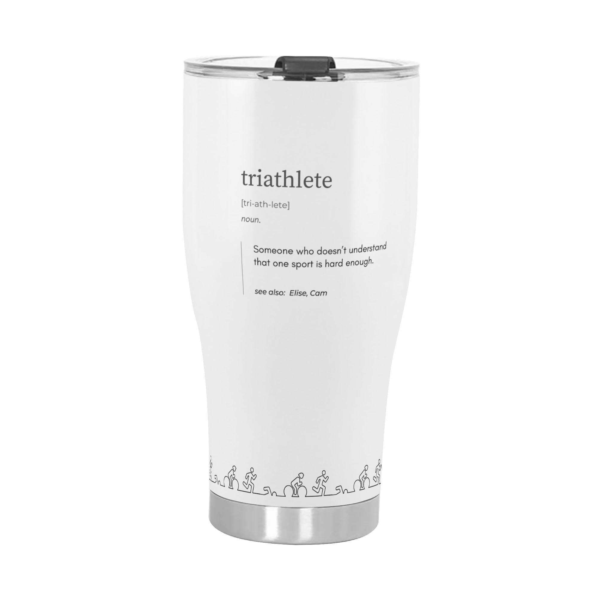 Triathlete Definition 3D Personalized Stainless Steel Tumbler 30oz Cup - Element Tri & Bicycle Works