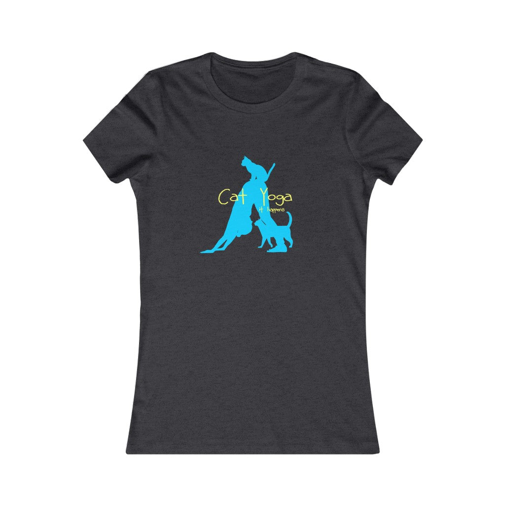 Women's Slim Fit Cat Yoga Dark Tee - Element Tri & Bicycle Works