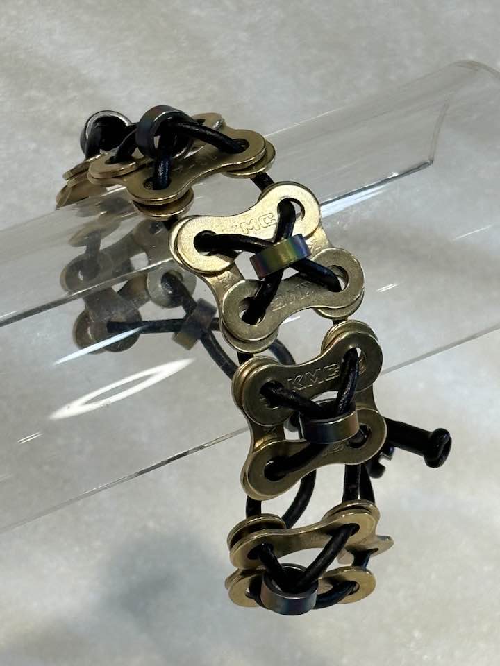 X's & O's Woven Leather & Chain Link - Unisex Bracelet - Element Tri & Bicycle Works