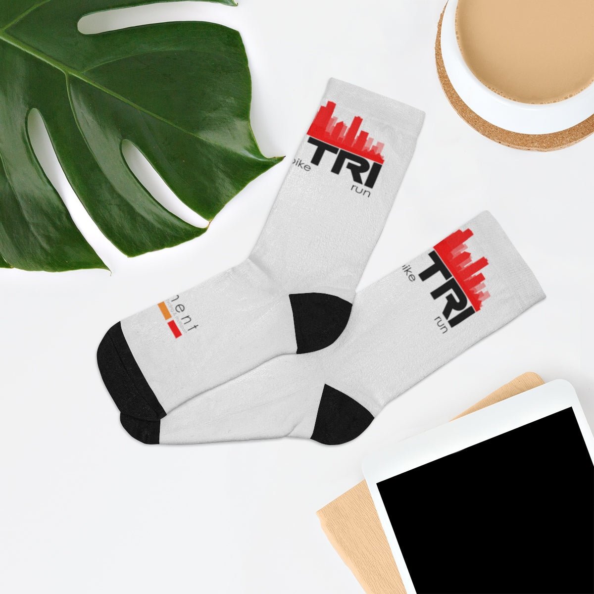 YEG Tri Sock (White) - Element Tri & Bicycle Works