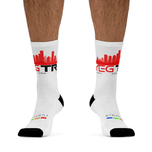 YEG Tri Sock (White) - Element Tri & Bicycle Works