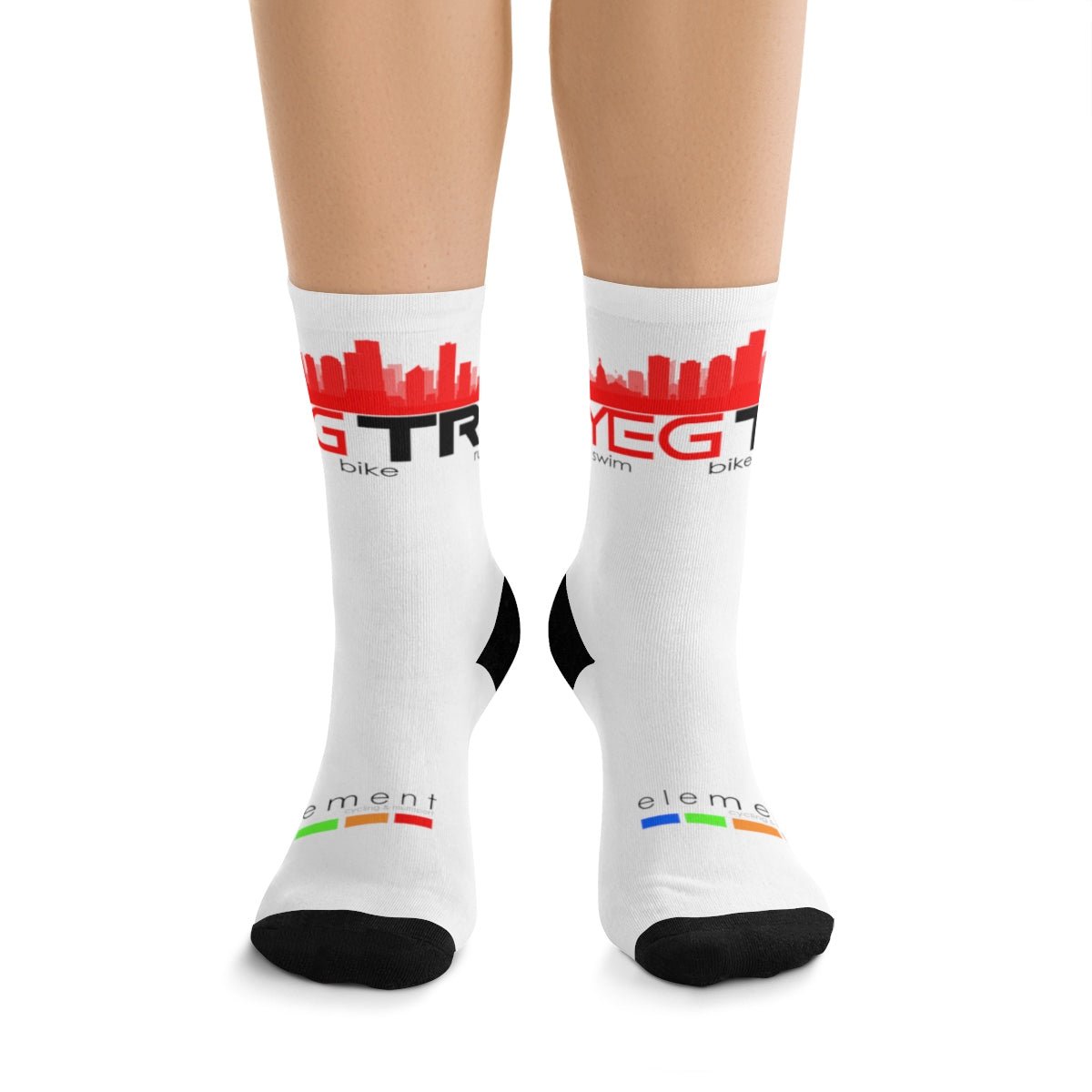 YEG Tri Sock (White) - Element Tri & Bicycle Works