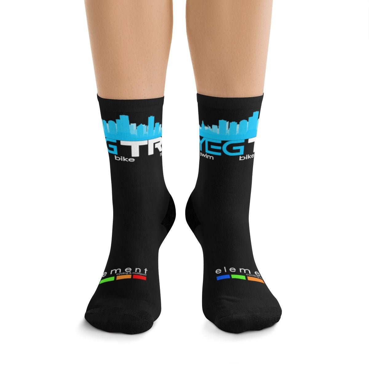 YEG Tri Socks (Black) - Element Tri & Bicycle Works