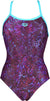 Arena Women's 1-Piece Swimsuit, Light Drop Back, Mountains Texture Print