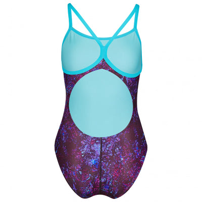Arena Women's 1-Piece Swimsuit, Light Drop Back, Mountains Texture Print